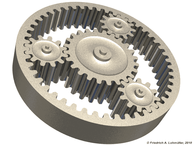 A moving GIF of a set of planetary gears.